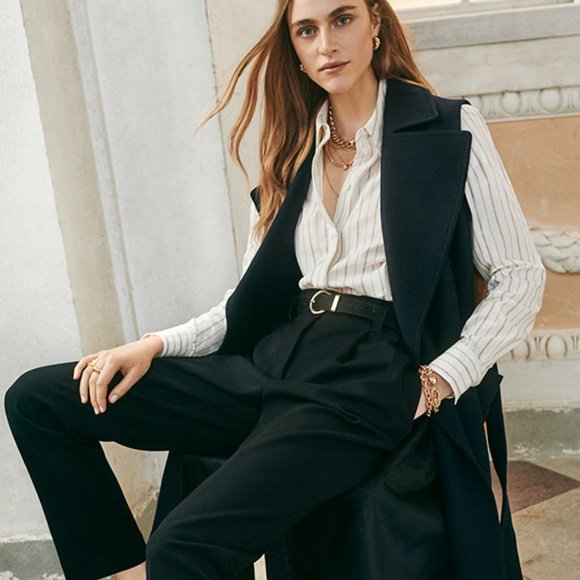 BNWT Giuliva Heritage x HM Sleeveless Wool-blend Coat - XS - Midnight Blue - Picture 2 of 7